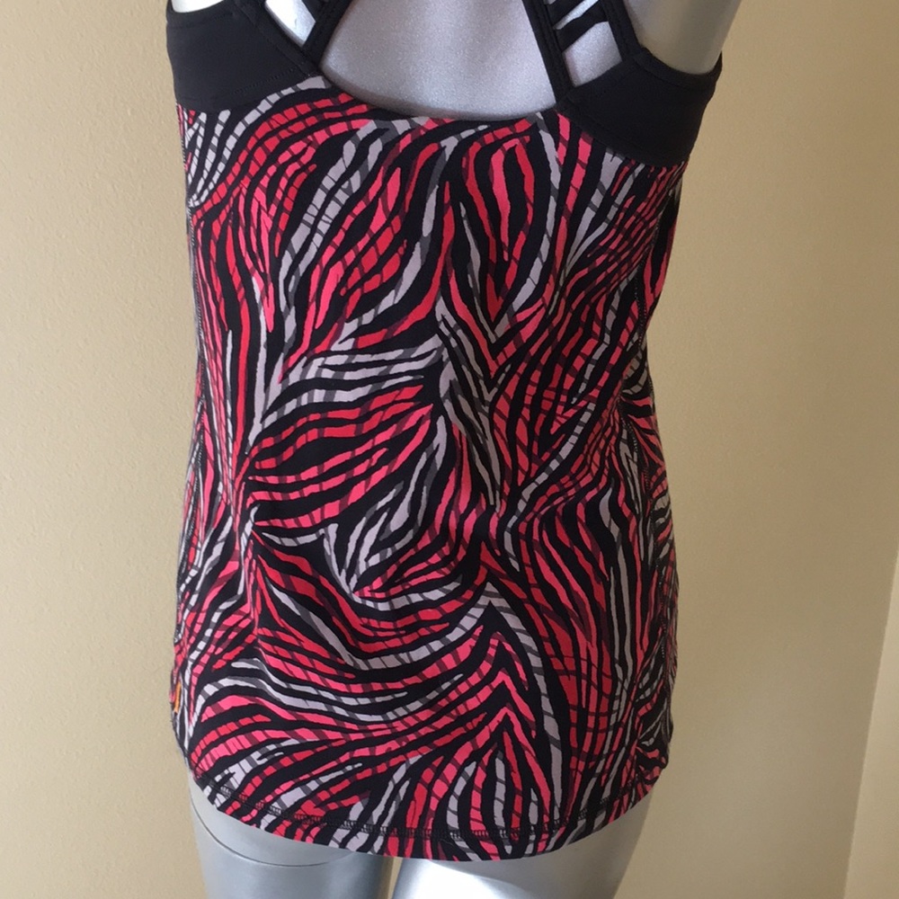 LUCY | Zebra Print Tank Top With Built In Shelf Bra - Picture 8 of 11